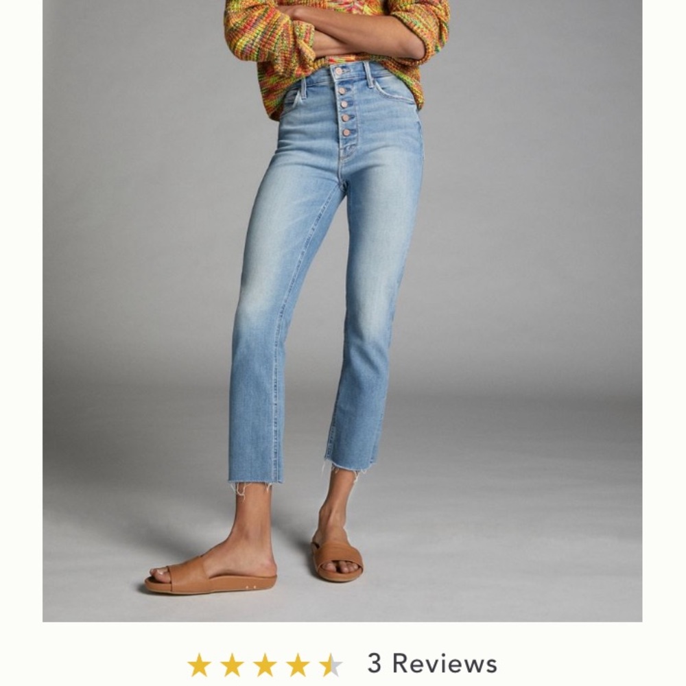 Anthropologie MOTHER The Pixie Dazzler Ultra High Rise Slim Straight Jeans (28)